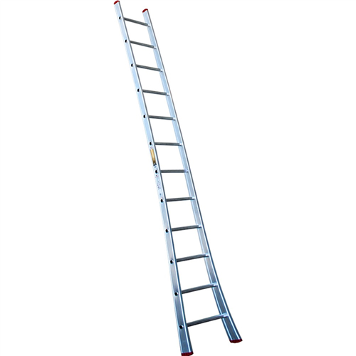 Ladder Enkel Aluminium Ongecoat Kelfort - 1X12 TREDEN / UITGEBOGEN BOOM