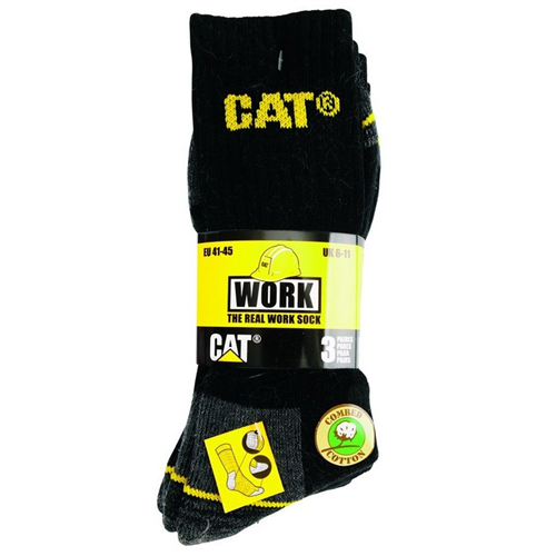 Sokken Cat Workwear - ZWART MT 46-50 SET à 3 PAAR