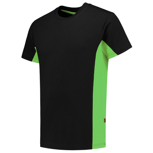 T-Shirt Bicolor Tricorp - 102004 ZWART/LIME XL