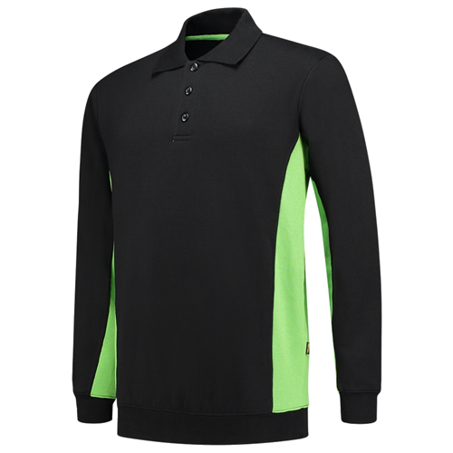Polosweater Bicolor Tricorp - 302003 ZWART/LIME M