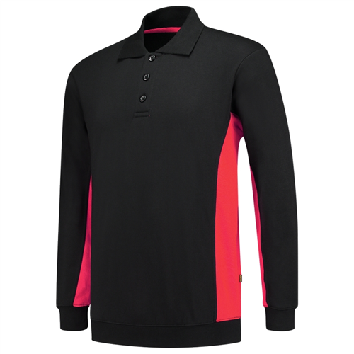 Polosweater Bicolor Tricorp - 302003 ZWART/ROOD S