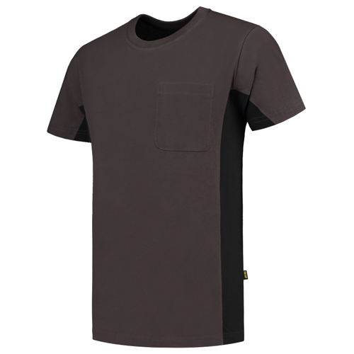 T-Shirt Bicolor Borstzak Tricorp - 102002 DONKERGRIJS/ZWART XXL