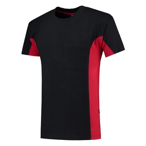 T-Shirt Bicolor Borstzak Tricorp - 102002 NAVY/ROOD XL
