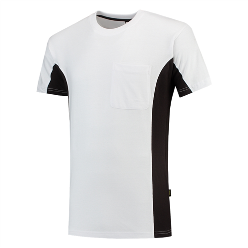 T-Shirt Bicolor Borstzak Tricorp - 102002 WIT/DONKERGRIJS XL