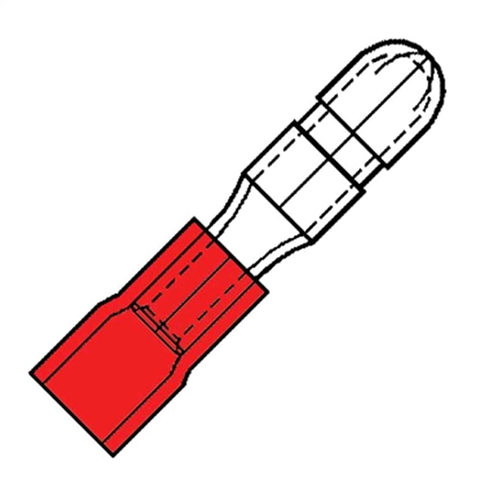 Kabelschoen Pensteker Geisoleerd Rood - 4MM  0.5-1.5MM2