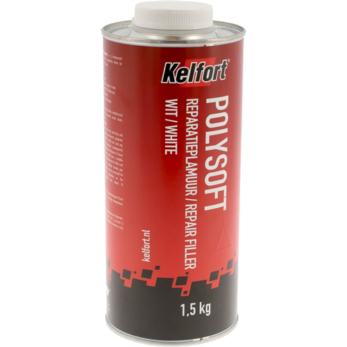 Polyesterplamuur Polysoft Kelfort - 1.5KG WIT - VERHARDER 45G