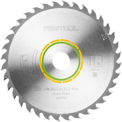 Cirkelzaagblad Hm Festool - 210X2.4X30MM 36W