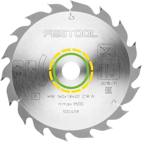 Cirkelzaagblad Dun Hm Festool - 160X1.8X20MM 18W