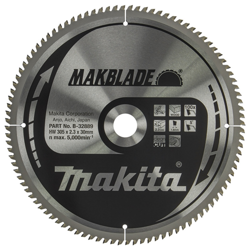Cirkelzaagblad Hm Makita - 305X2.3X30MM 100T ATB