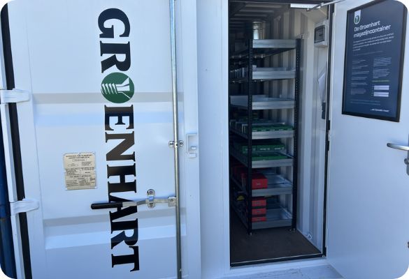 wat zit er in de magazijncontainer