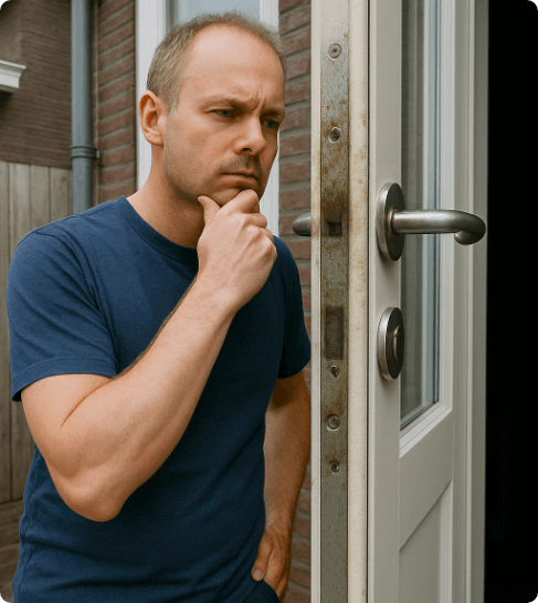 Vakman beoordeelt een te vervangen meerpuntssluiting
