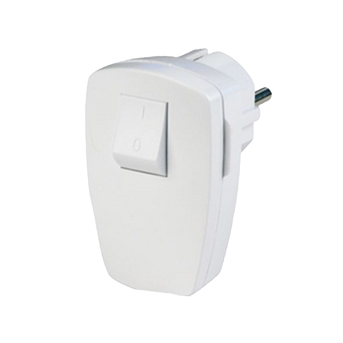 Stekker Met Schakelaar Pvc - WIT Stekker Met Schakelaar Pvc - WIT