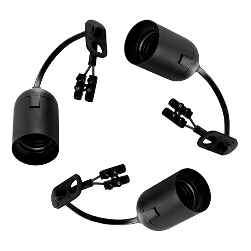 Verhuisfitting Kunststof Bailey - E27 ZWART SET à 3 STUKS Verhuisfitting Kunststof Bailey - E27 ZWART SET à 3 STUKS