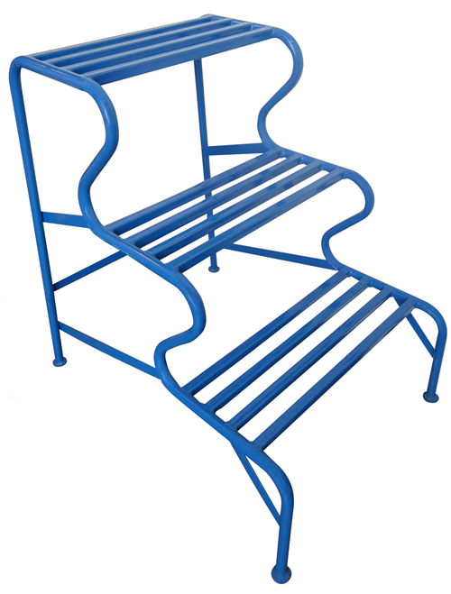 Stukadoorstrap Staal Gepoedercoat - 3-TREDEN S-MODEL BLAUW Stukadoorstrap Staal Gepoedercoat - 3-TREDEN S-MODEL BLAUW