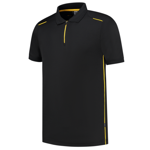 Poloshirt Bicolor Accent Tricorp - 202703 ZWART/GEEL 3XL Poloshirt Bicolor Accent Tricorp - 202703 ZWART/GEEL 3XL