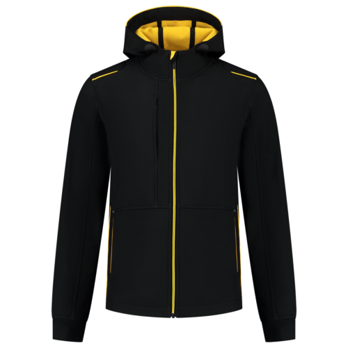 Jack Softshell Bicolor Accent Tricorp - 402705 ZWART/GEEL XXL Jack Softshell Bicolor Accent Tricorp - 402705 ZWART/GEEL XXL