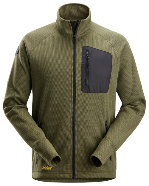 Fleece Jack Flexiwork Snickers - 8042 KHAKI GROEN XXL Fleece Jack Flexiwork Snickers - 8042 KHAKI GROEN XXL