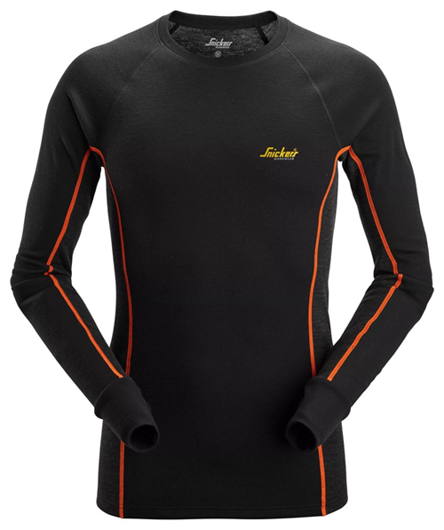 Shirt Merino Snickers - 9480 ZWART/GRIJS M Shirt Merino Snickers - 9480 ZWART/GRIJS M