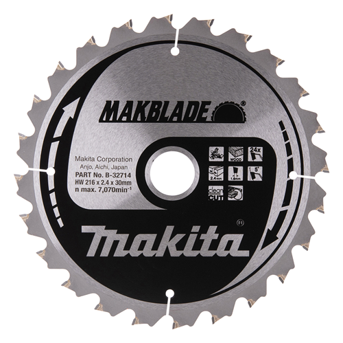 Cirkelzaagblad Hm Makita - 216X2.1X30MM 24T ATB Cirkelzaagblad Hm Makita - 216X2.1X30MM 24T ATB