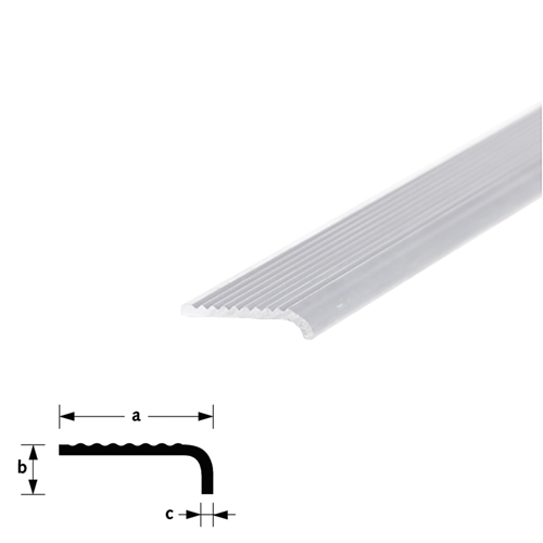 Trapkantprofiel Aluminium Brute - 30X 6X2.5MM 2M Trapkantprofiel Aluminium Brute - 30X 6X2.5MM 2M