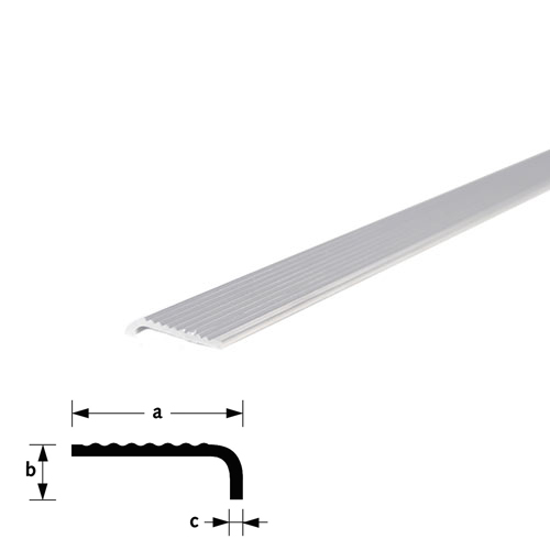 Trapkantprofiel Aluminium Brute - 30X 6X2.5MM 3M Trapkantprofiel Aluminium Brute - 30X 6X2.5MM 3M