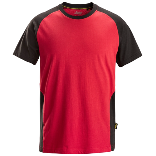 T-Shirt Classic Tweekleurig Snickers - 2550 CHILI ROOD/ZWART 3XL T-Shirt Classic Tweekleurig Snickers - 2550 CHILI ROOD/ZWART 3XL