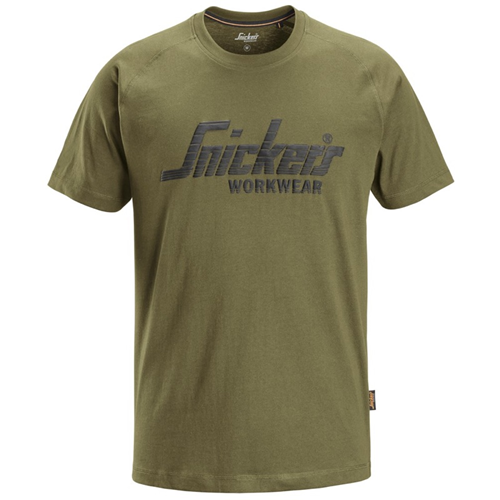 T-Shirt Logo Snickers - 2590 KHAKI GROEN XS T-Shirt Logo Snickers - 2590 KHAKI GROEN XS