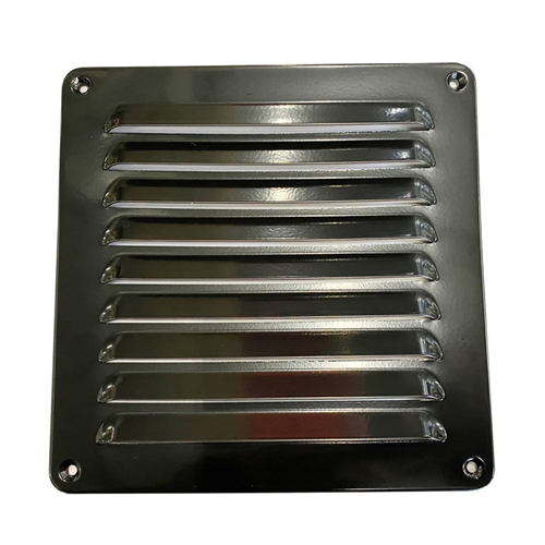 Schoepenrooster Aluminium Zwart Gavo - 195X195MM (BXH) RAL 9005 Schoepenrooster Aluminium Zwart Gavo - 195X195MM (BXH) RAL 9005