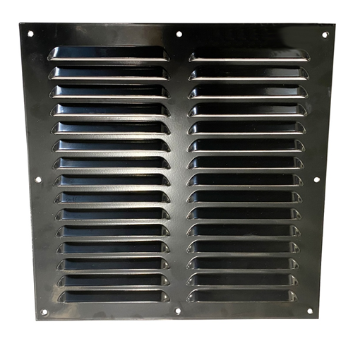 Schoepenrooster Aluminium Zwart Gavo - 300X300MM (BXH) RAL 9005 Schoepenrooster Aluminium Zwart Gavo - 300X300MM (BXH) RAL 9005