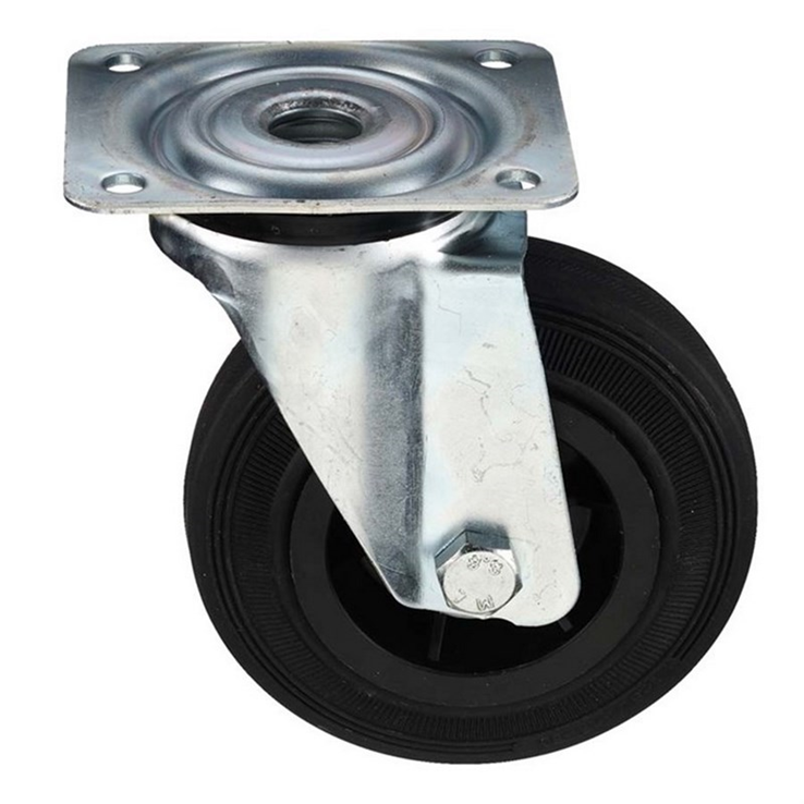 zwenkwiel zwart volrubber zwenkwiel zwart volrubber