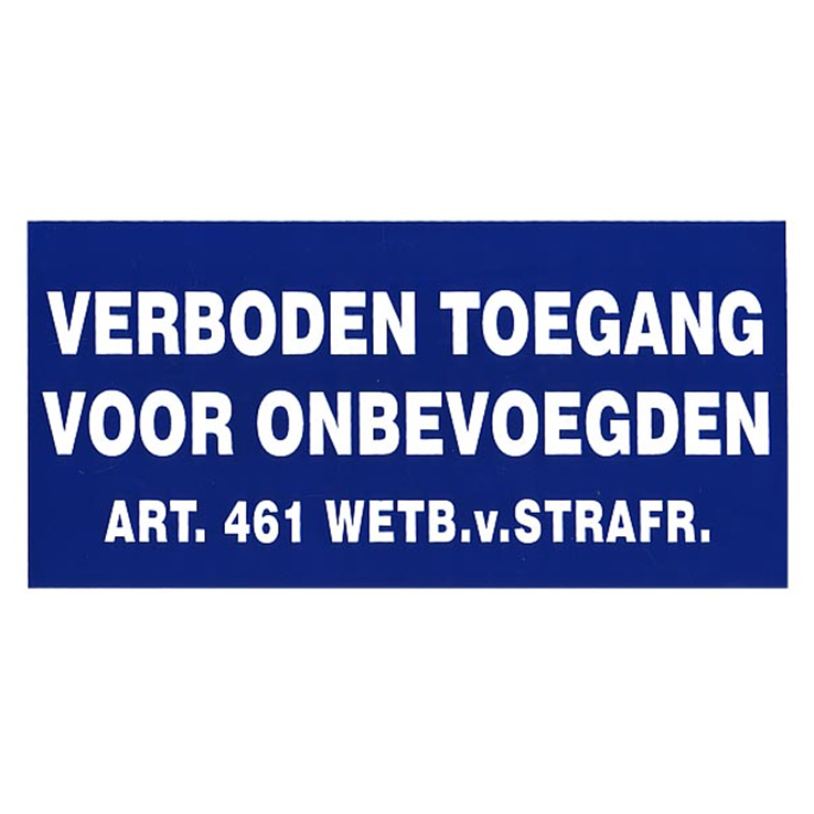 gebodsbord polypropyleen blauw/wit gebodsbord polypropyleen blauw/wit