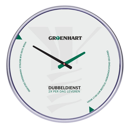Wandklok Groenhart - Ø33CM Wandklok Groenhart - Ø33CM
