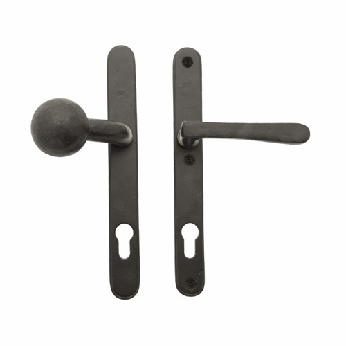 Voordeursmalgarnituur Veroud.Ijzer Zwart - PURE TOP+PHL PC92MM Voordeursmalgarnituur Veroud.Ijzer Zwart - PURE TOP+PHL PC92MM