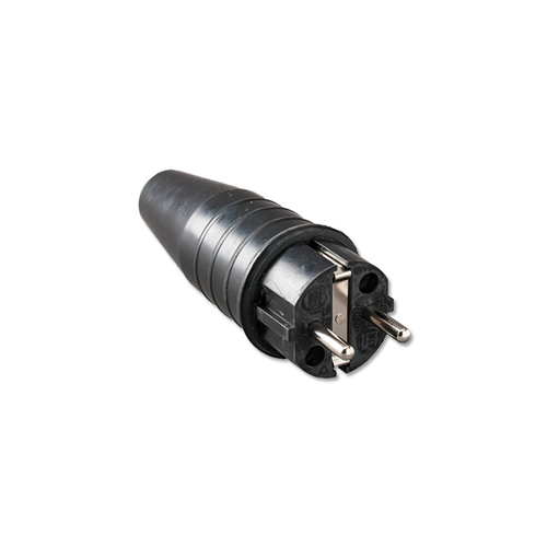 Stekker Volrubber Keraf - 521 250V 16A 2P ZWART IP44 Stekker Volrubber Keraf - 521 250V 16A 2P ZWART IP44