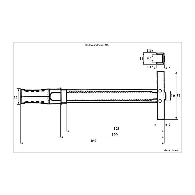 hollewandanker metaal/nylon toggler hollewandanker metaal/nylon toggler