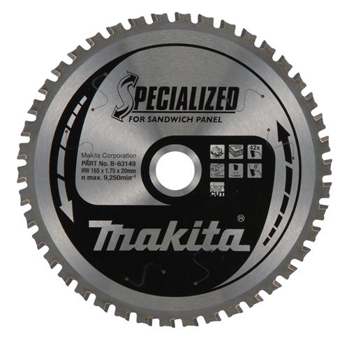 Cirkelzaagblad Hm Makita - 165X1.75X20MM 42T SMTCG Cirkelzaagblad Hm Makita - 165X1.75X20MM 42T SMTCG