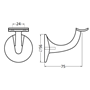 leuninghouder aluminium zwart hermeta-3 leuninghouder aluminium zwart hermeta-3