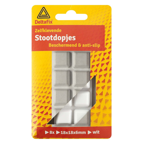 Stootdopjes Deltafix - 18X18X 6MM WIT Stootdopjes Deltafix - 18X18X 6MM WIT