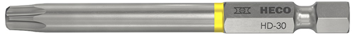 Schroefbit Lang Heco-Drive - HD30 (T30) 70mm 1/4" GEEL Schroefbit Lang Heco-Drive - HD30 (T30) 70mm 1/4" GEEL