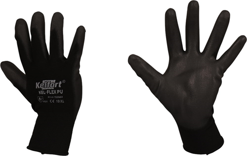 Werkhandschoenen Nylon Kelfort - KEL-FLEX PU ZWART 10-XL Werkhandschoenen Nylon Kelfort - KEL-FLEX PU ZWART 10-XL