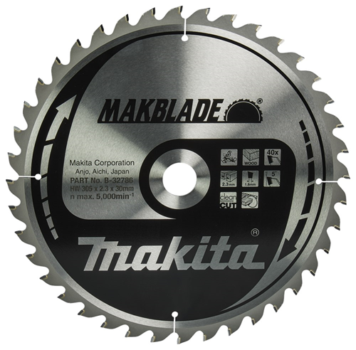 Cirkelzaagblad Hm Makita - 305X2.3X30MM 40T ATB Cirkelzaagblad Hm Makita - 305X2.3X30MM 40T ATB