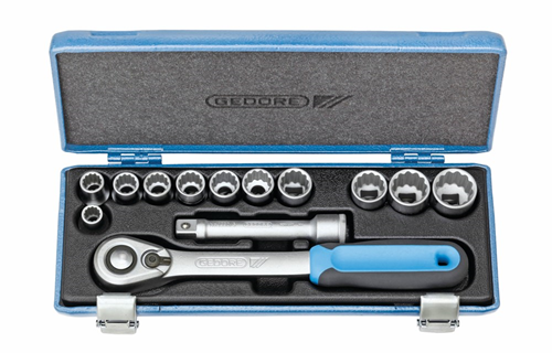 Dopsleutelset Zeskant Gedore - D19 KMU-20 13-DELIG 1/2" Dopsleutelset Zeskant Gedore - D19 KMU-20 13-DELIG 1/2"