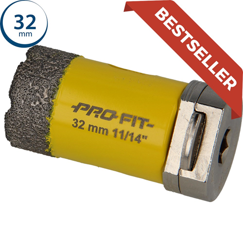 Gatzaag Diamond Dry Profit - Ø 32MM CLICK&DRILL HEX 10MM Gatzaag Diamond Dry Profit - Ø 32MM CLICK&DRILL HEX 10MM