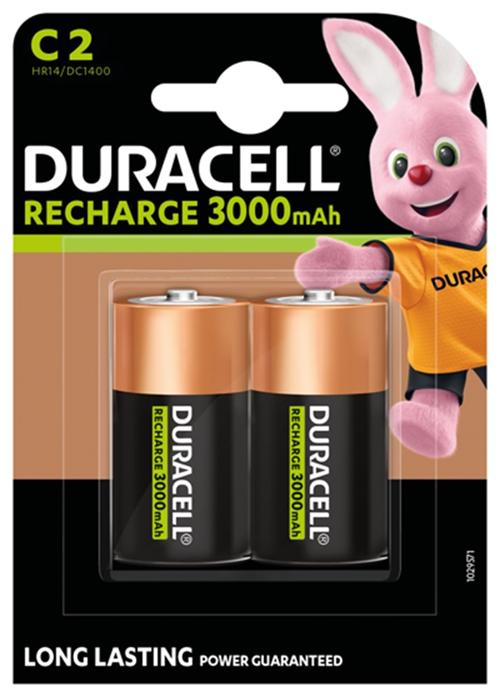 Batterijen Oplaadbaar Staaf Duracell - C HR14 1.2V SET à 2 STUKS Batterijen Oplaadbaar Staaf Duracell - C HR14 1.2V SET à 2 STUKS
