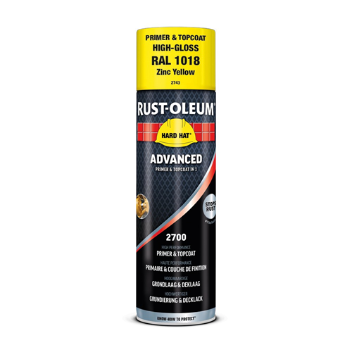 Deklaag Hardhat Advanced Rust-Oleum - 2743 500ML RAL 1018 LICHTGEEL Deklaag Hardhat Advanced Rust-Oleum - 2743 500ML RAL 1018 LICHTGEEL