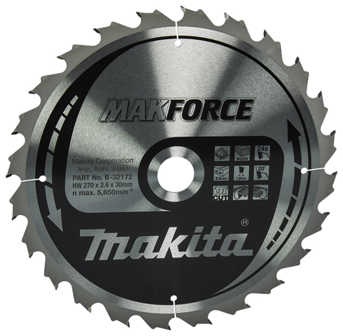 Cirkelzaagblad Hm Makita - 270X2.6X30MM 24T ATB Cirkelzaagblad Hm Makita - 270X2.6X30MM 24T ATB
