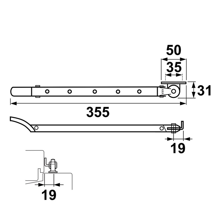 raamuitzetter rvs/zwart axa raamuitzetter rvs/zwart axa