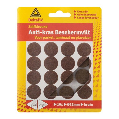 Anti-Krasvilt Deltafix - Ø22MM BRUIN SET à 16 STUKS Anti-Krasvilt Deltafix - Ø22MM BRUIN SET à 16 STUKS