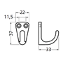 handdoekhaak aluminium f1 hermeta-3 handdoekhaak aluminium f1 hermeta-3