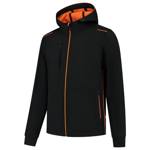 Jack Softshell Bicolor Accent Tricorp - 402705 ZWART/ORANJE M Jack Softshell Bicolor Accent Tricorp - 402705 ZWART/ORANJE M